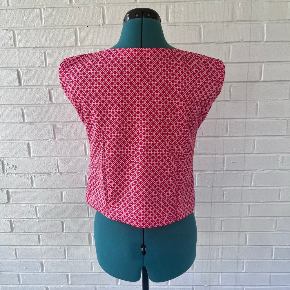 Vintage 70s handmade red polyester top - Picture 2 of 3